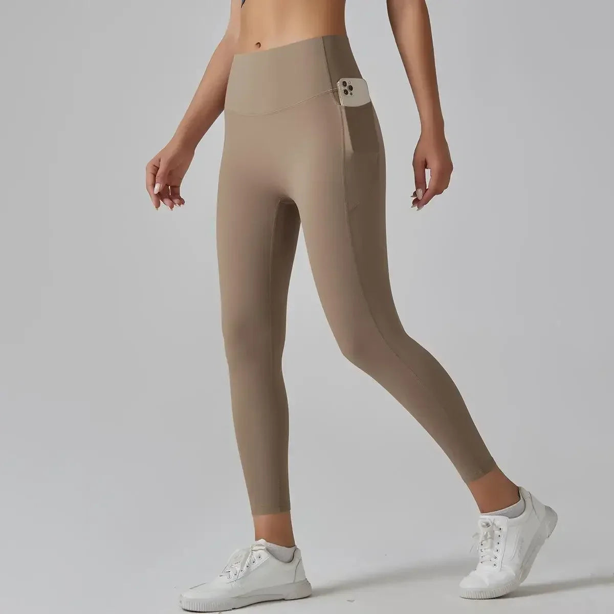 Cralom High Waist Yoga Pants with Side Pockets & Hip Scrunch