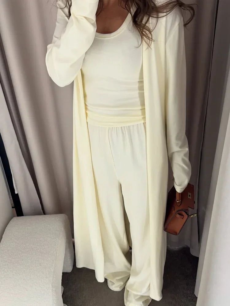 Cralom 3-Piece Summer Club Set: Jacket, Vest, Wide-Leg Trousers