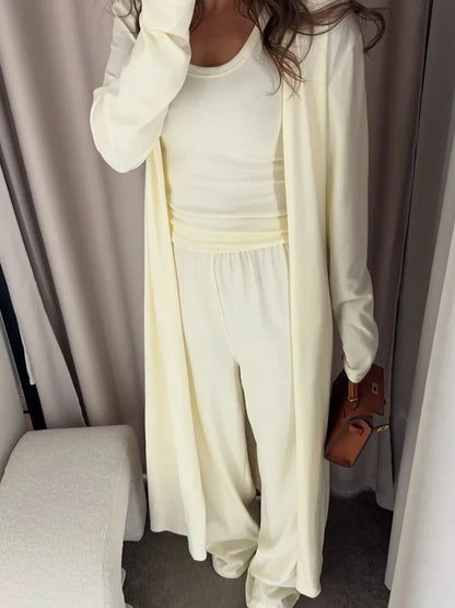 Cralom 3-Piece Summer Club Set: Jacket, Vest, Wide-Leg Trousers
