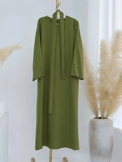Cralom Ramadan Eid Abaya Dubai Modest Dress Muslim Prayer Kaftan Robe