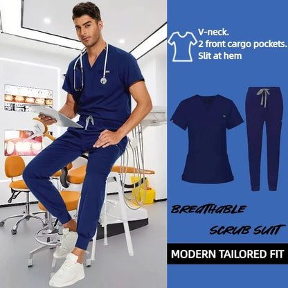 Cralom Unisex Stretch Scrub Sets: Professional Healthcare Nursing Uniforms