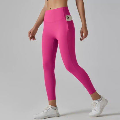 Cralom High Waist Yoga Pants with Side Pockets & Hip Scrunch