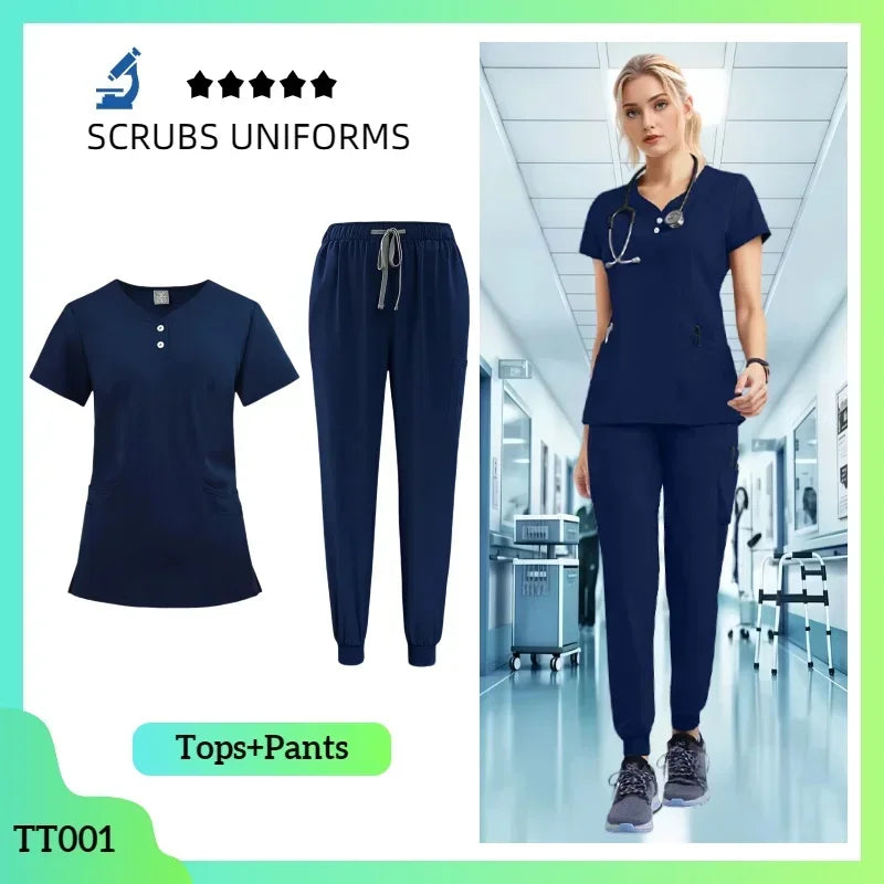 Cralom Women's Lab Coat & Unisex Pants Set
