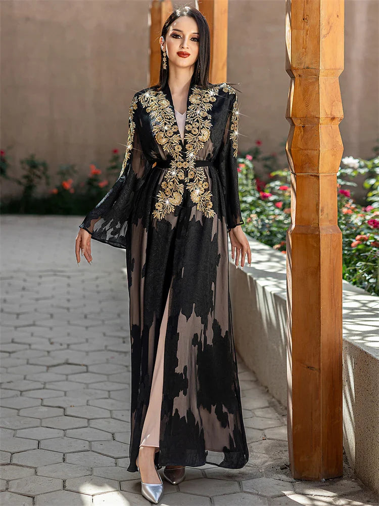 Cralom Black Kimono Abaya Set - Cralom Collection