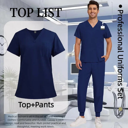 Cralom Premium Nurse Scrubs Set - Clinical Style for Anti-Wrinkle Medical Uniforms