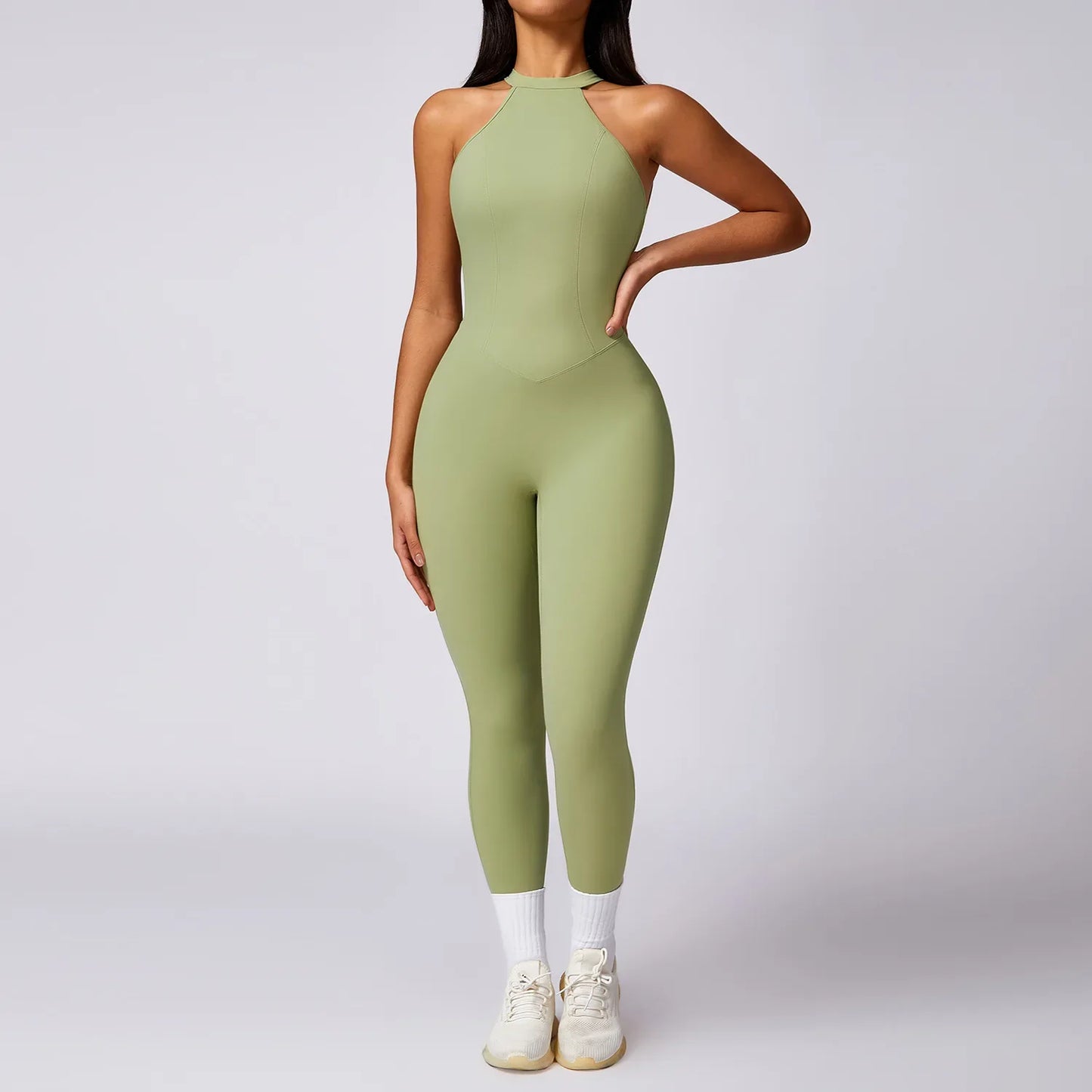 Cralom Sleeveless Backless Jumpsuit for Women - Quick Drying Yoga Bodysuit