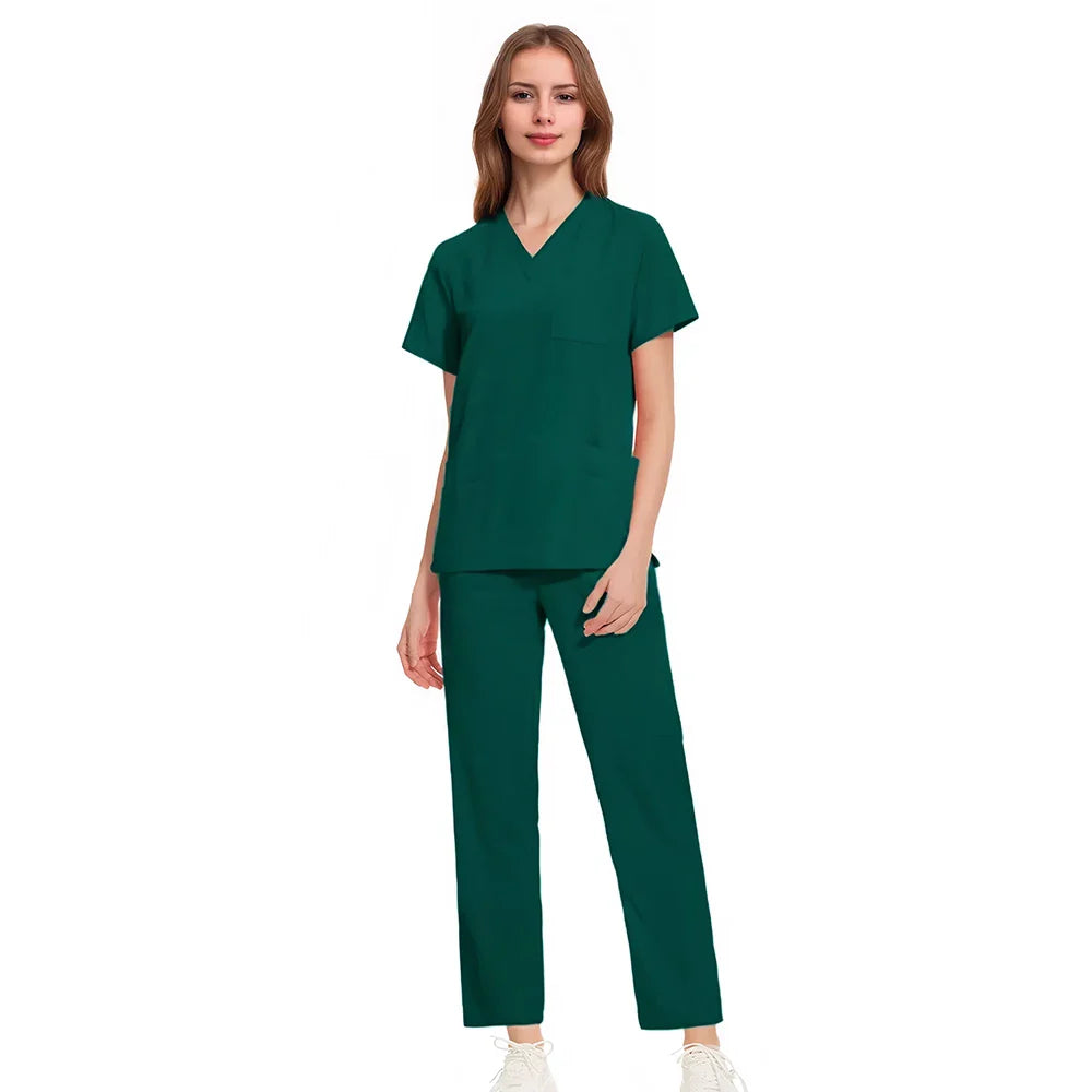 Cralom Medical Professional Scrub Set: Doctor Nurse Uniform for Hospital Beauty Salon