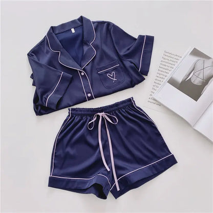 Cralom Summer Ice Silk Short Sleeve Cardigan - High-End Ins Style Home Wear