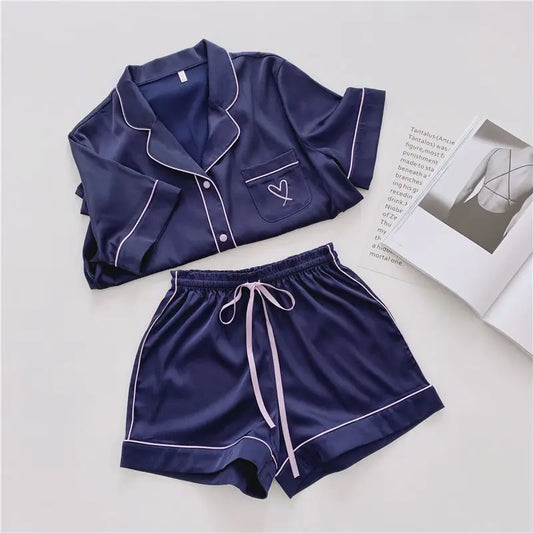 Cralom Summer Ice Silk Short Sleeve Cardigan - High-End Ins Style Home Wear