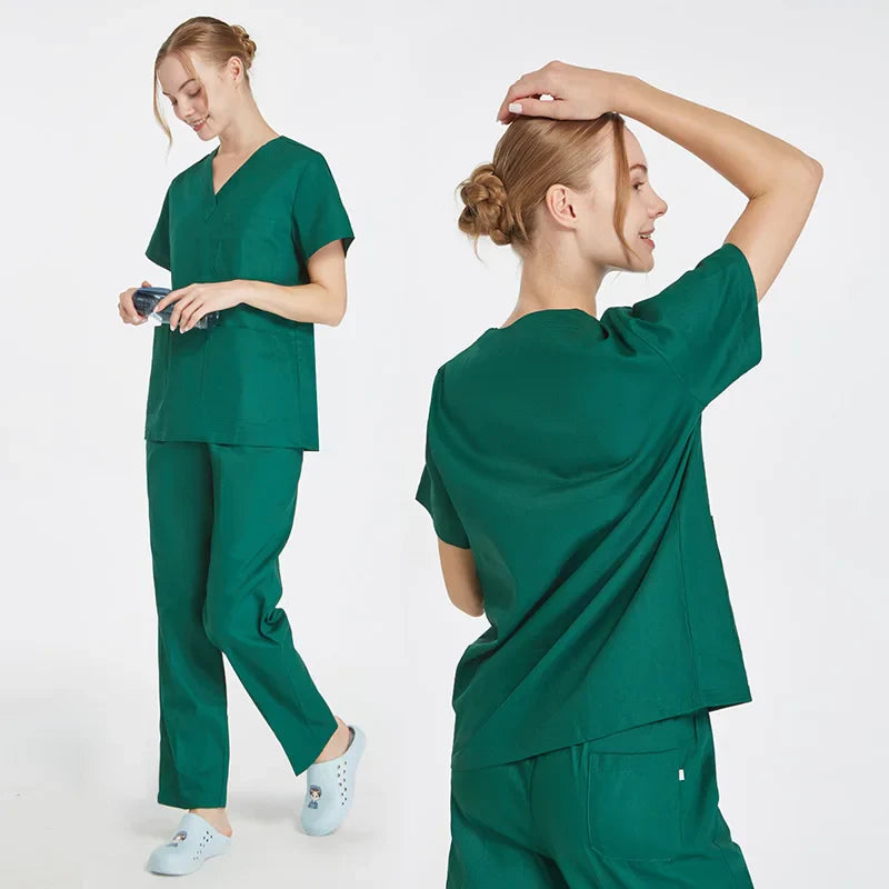 Cralom Cotton Nursing Scrubs Set - Hospital Medical Workwear