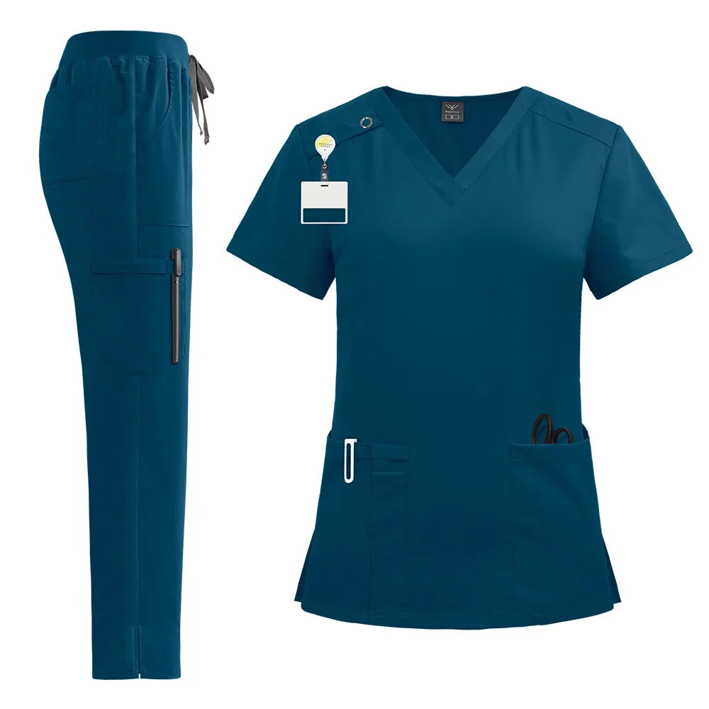 Cralom Stylish Pet Hospital Work Uniform Set for Medical Professionals