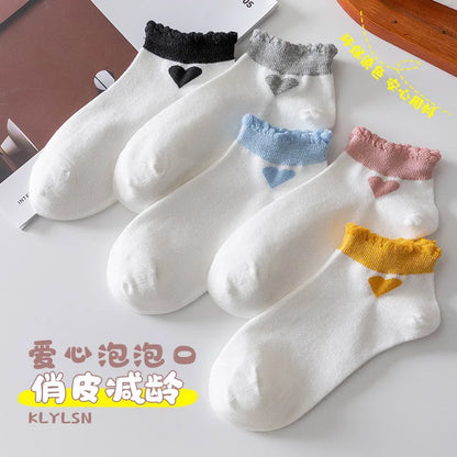 Cralom Striped Black & White Kids Short Socks for Spring & Summer