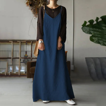 Cralom Sexy V-Neck Sleeveless Long Dress