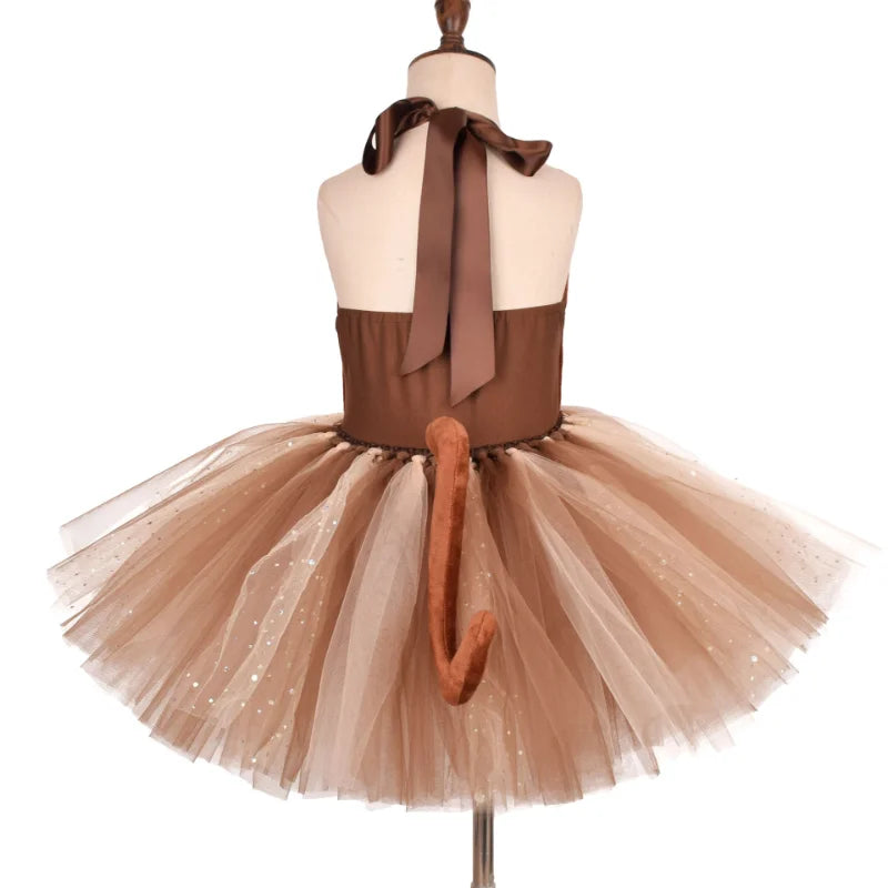 Cralom Monkey Tutu Dress for Children's Day Cosplay and Dance