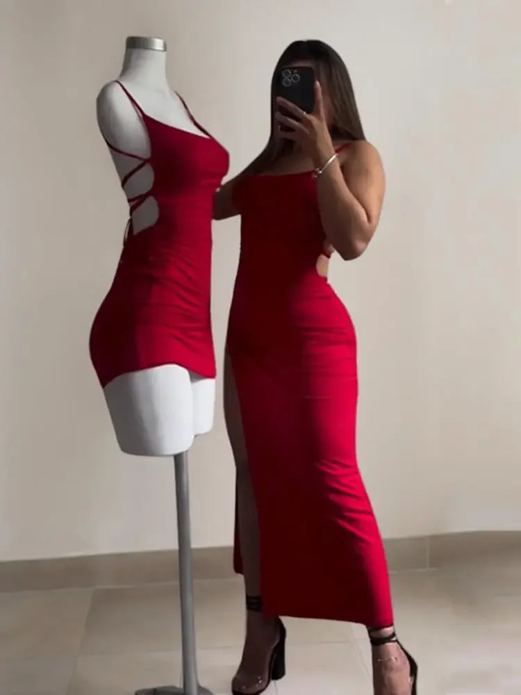 Cralom High Sensibility Halter Strap Hip Dress