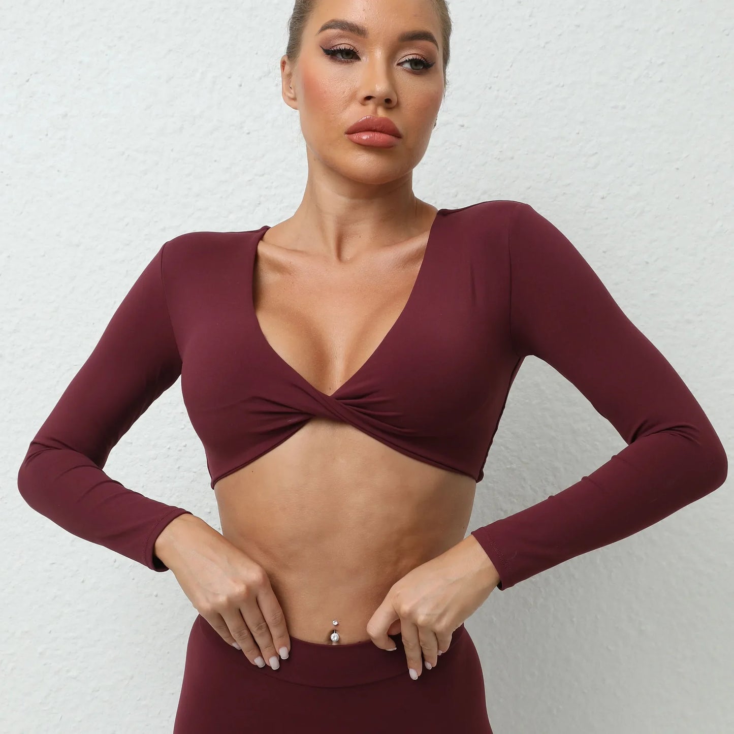 Cralom Seamless Long Sleeve Yoga Top for Women | Naked Feel Fitness Tee