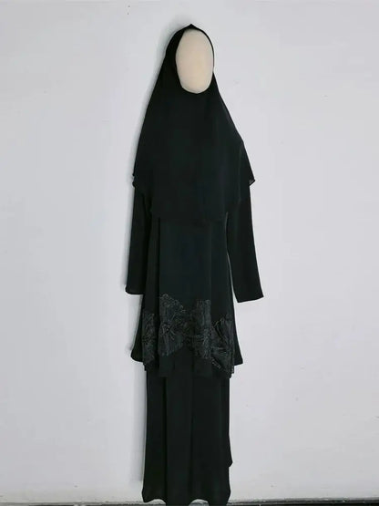 Cralom Cralom Ramadan Abaya Set - Modest Muslim Women's 3 Piece