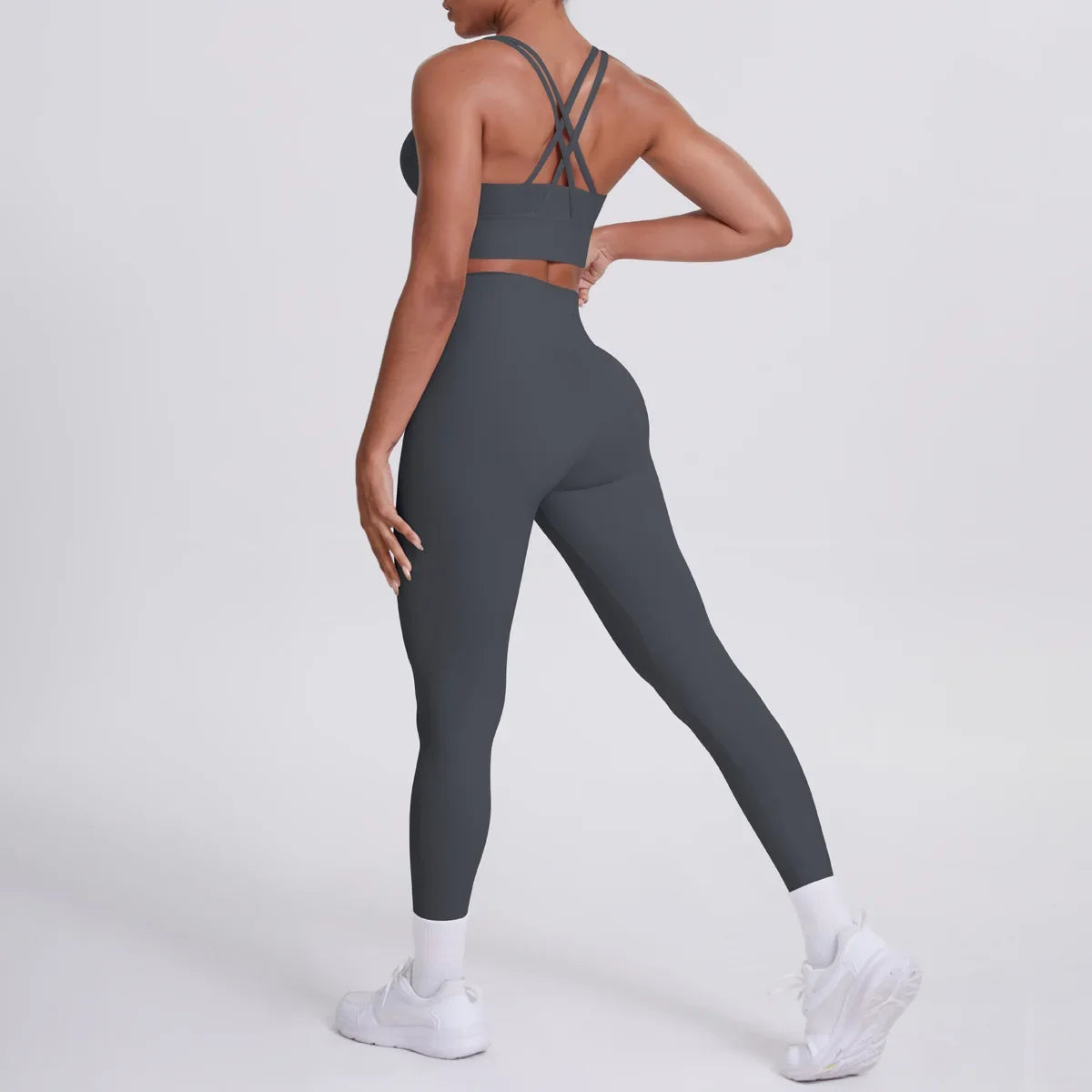 Cralom Seamless Yoga Set: Cross-Back Bra & Booty-Lifting Leggings