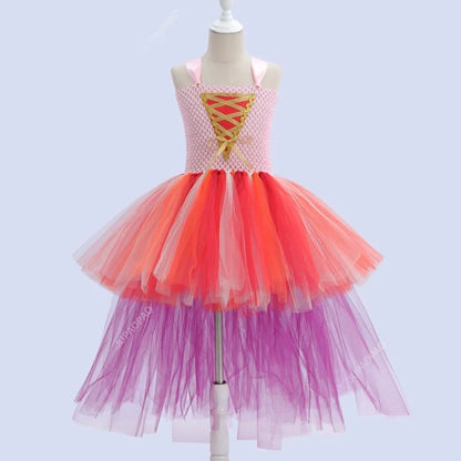 Cralom Dark Queen Witch Tu Tu Dress with Feather Tail for Children's Day