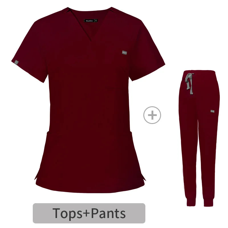 Cralom Scrub Nursing Gowns: Minimalist Solid Color Medical Workwear by Cralom