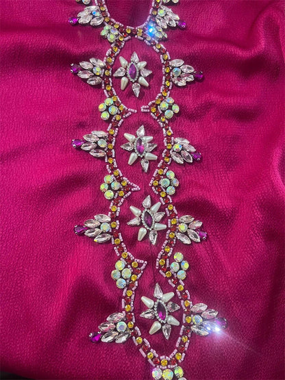 Cralom Ramadan Purple Abaya Dress for Muslim Women