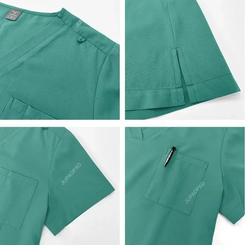 Cralom Multicolour Jogger Scrubs Set with Pocket Pants