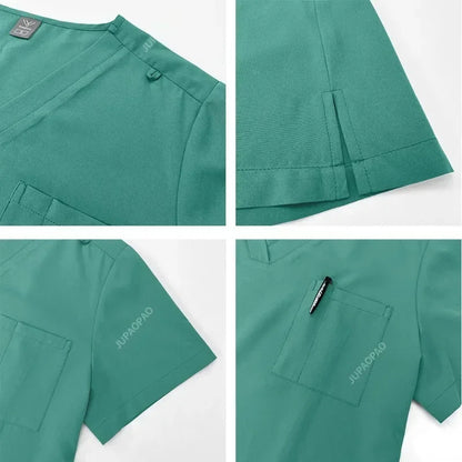 Cralom Multicolour Jogger Scrubs Set with Pocket Pants