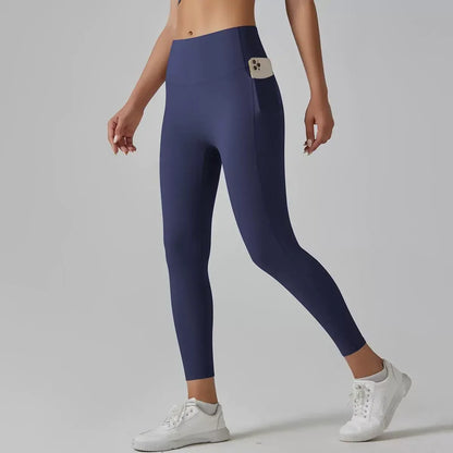 Cralom High Waist Yoga Pants with Side Pockets & Hip Scrunch