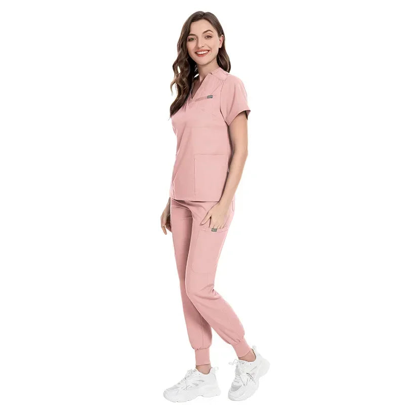 Cralom Spring Beauty Salon Scrubs & Jogger Pants Set