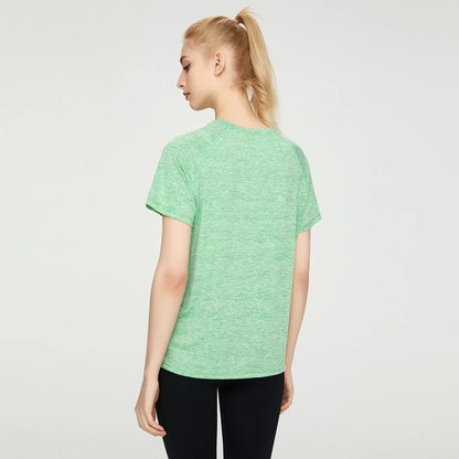 Cralom Seamless Yoga T-shirt for Women - Quick Dry Fitness Top