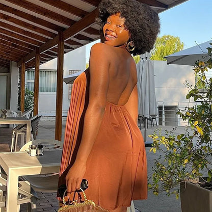 Cralom Sexy Backless Short Skirt 2025 Summer