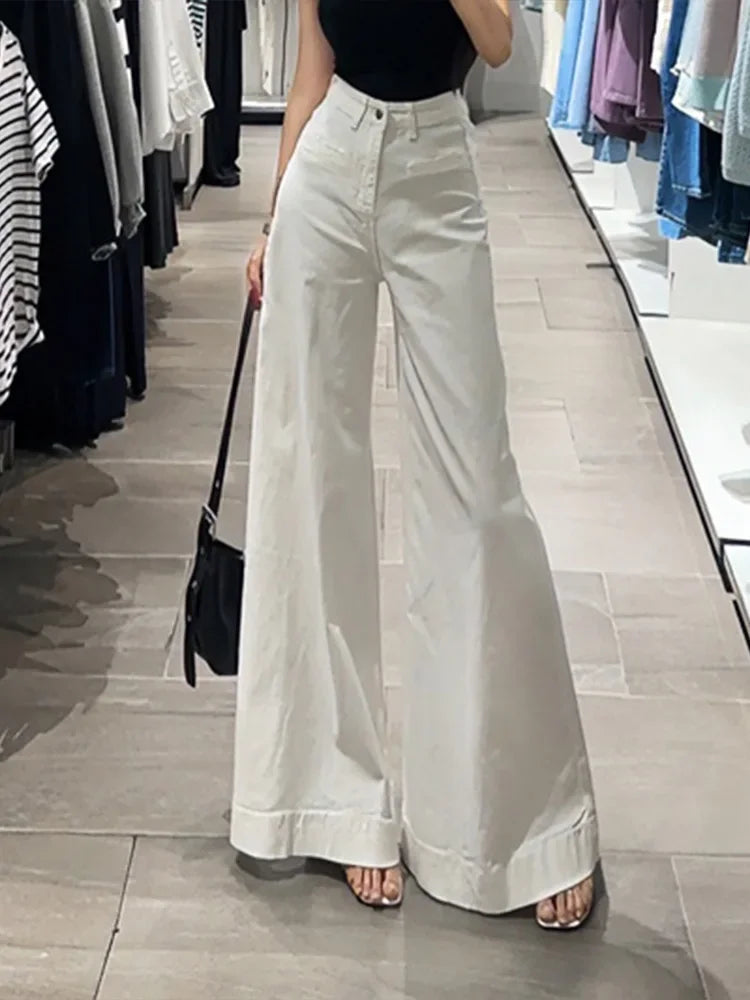 Cralom Vintage Baggy Straight Jeans | High Waist Loose Wide Leg Pants