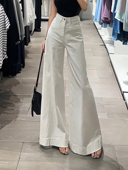 Cralom Vintage Baggy Straight Jeans | High Waist Loose Wide Leg Pants