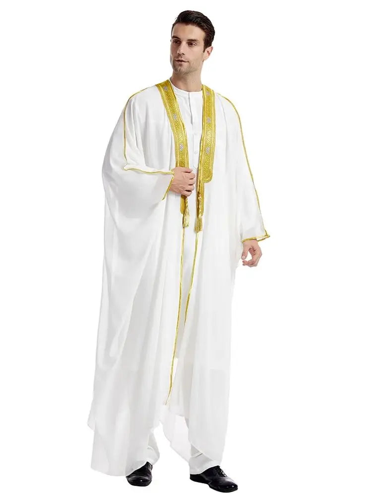 Cralom Men's Ramadan Abayas: Muslim Prayer Robe Keftan