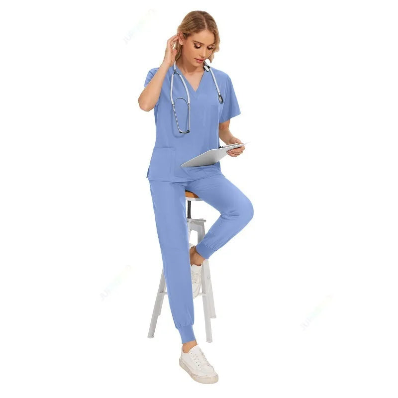 Cralom Pharmacy Nurse Uniform Set for Hospital Doctor Workwear