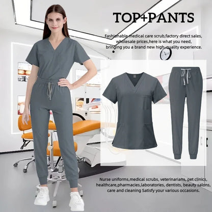 Cralom Spa Doctor Nursing Tunic Set: Scrubs Top + Pant