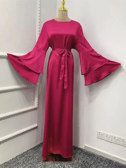 Cralom Luxury Ramadan Eid Abaya Kaftan Robe for Muslim Women
