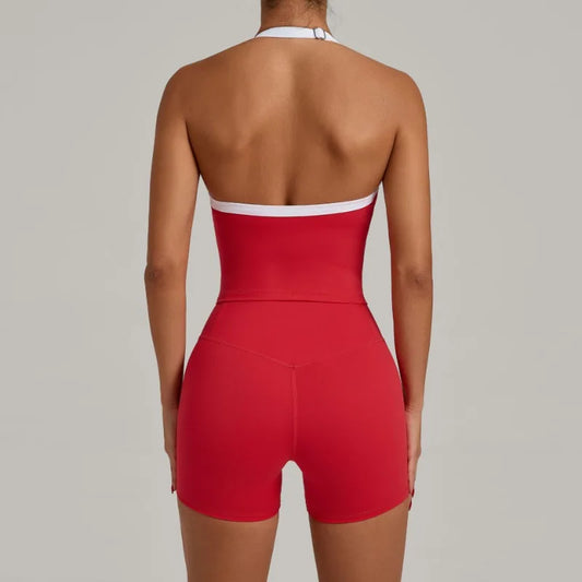 Cralom Summer Sports Fitness Yoga Set for Women - Quick-drying Open Back Suit