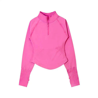 Cralom Seamless Impact Half-Zip Gym Top for Women