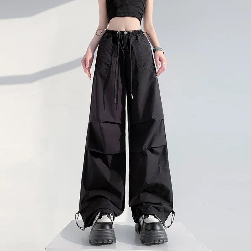 Cralom Vintage Cargo Capris with Pockets & Lace-Up Detail