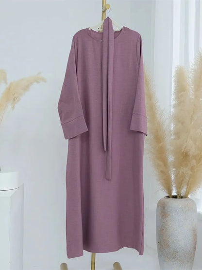 Cralom Ramadan Eid Abaya Dubai Modest Dress Muslim Prayer Kaftan Robe