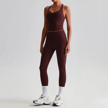 Cralom Naked Feel Seamless Yoga Set: Sports Bra & Slim-Fit Leggings