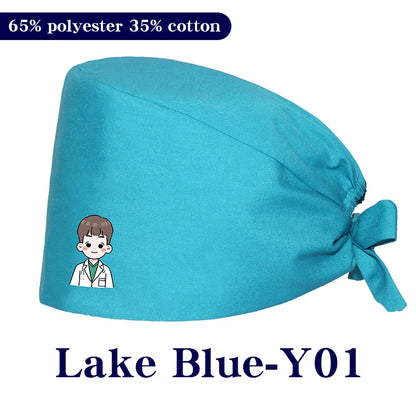 Cralom Cartoon Printed Surgical Scrub Caps for Medical & Pet Grooming Pros