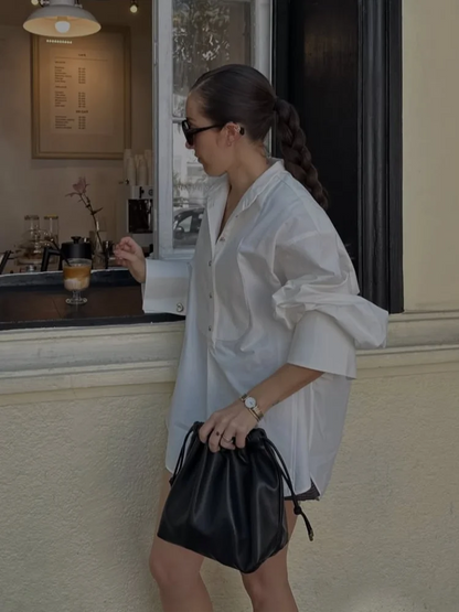 Cralom Hollow Out Women's Shirt - Spring Casual Lapel Blouse