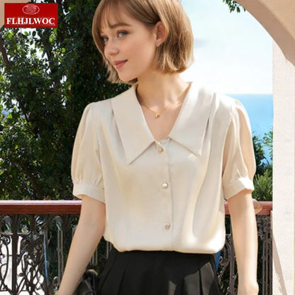 Cralom Pink Chiffon Button-Up Blouse - Summer 2025 Collection