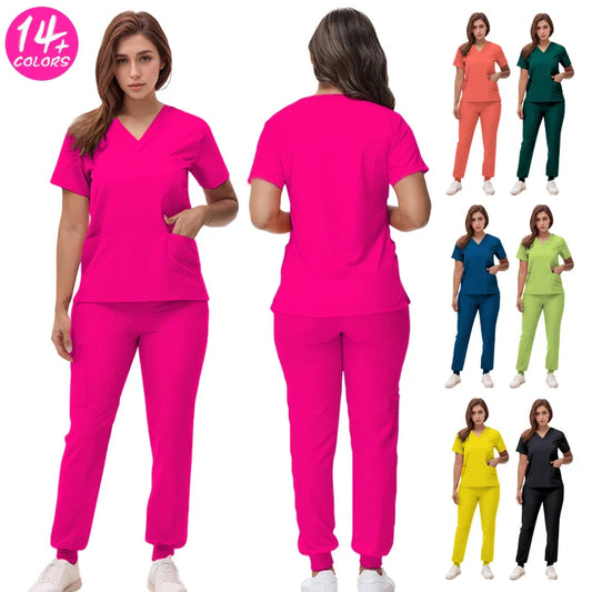 Cralom V-Neck Scrub Set - Premium Nurse Uniform & Doctor Surgical Workwear