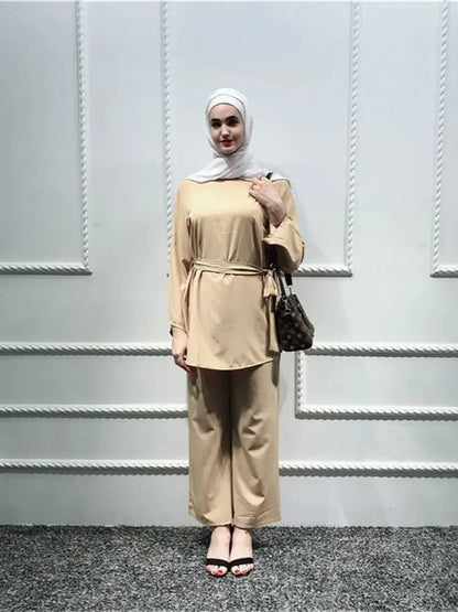 Cralom Khaki Eid Abaya Set - Size L
