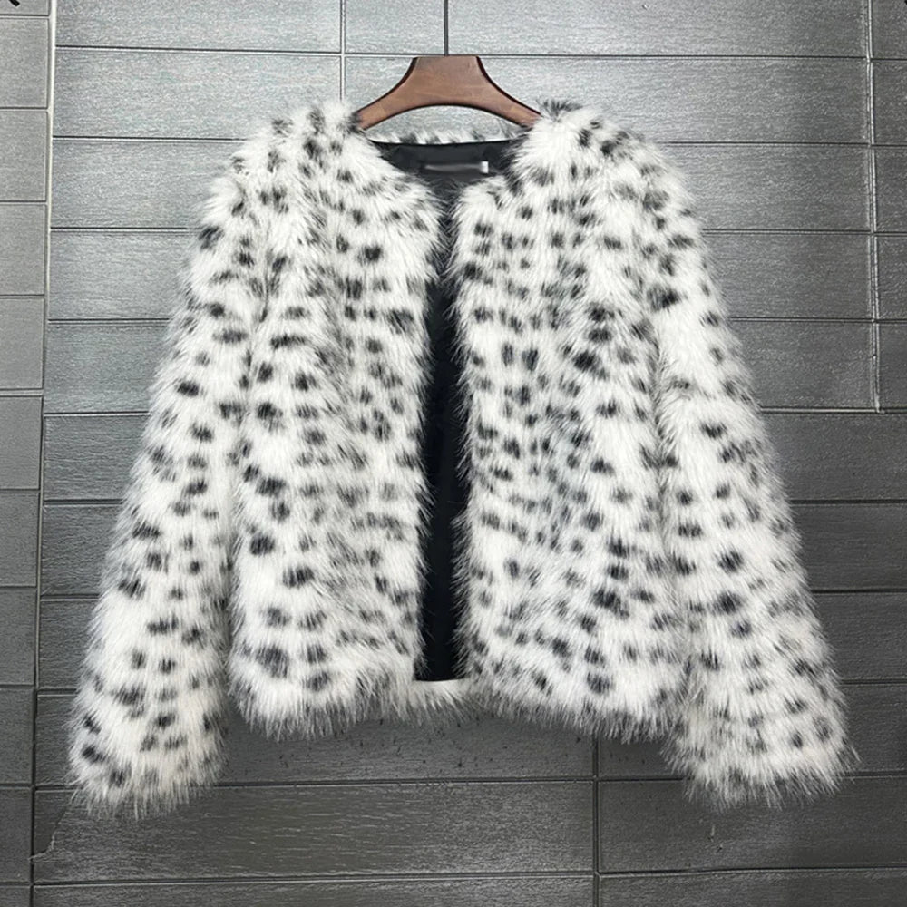 Cralom Stylish Color Block Jacket for Women - Chic O Neck Slim Coat
