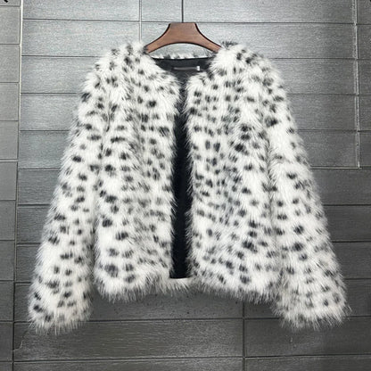 Cralom Stylish Color Block Jacket for Women - Chic O Neck Slim Coat