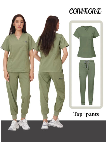 Cralom Scrub Suit Set - Hospital Nurse Workwear Uniform